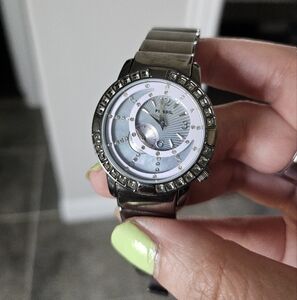 Vtg Gunmetal Fossil Watch.
